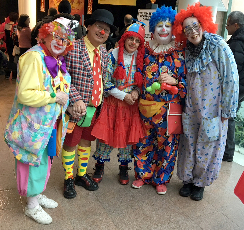 2018 Chinese New Year in Markham, 2018 Feb 11, sponsored by the Federation of Chinese Canadians in Markham. Scarborough Corp of Clowns Spiffy, Deigo, Tripper, Bobbo andJune. We all had a good time