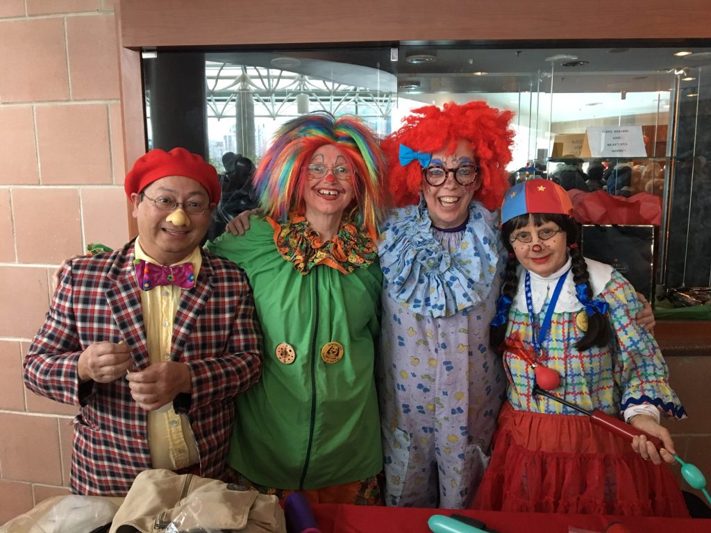 2019 Chinese New Year, Markham Civic Center, Feb 10, 2019, sponsored by the Federation of Chinese Canadians in Markham. Scarborough Corp of Clowns, Deigo, Jill, Junebug, Tripper. A gang of clowns? Is this a thing?