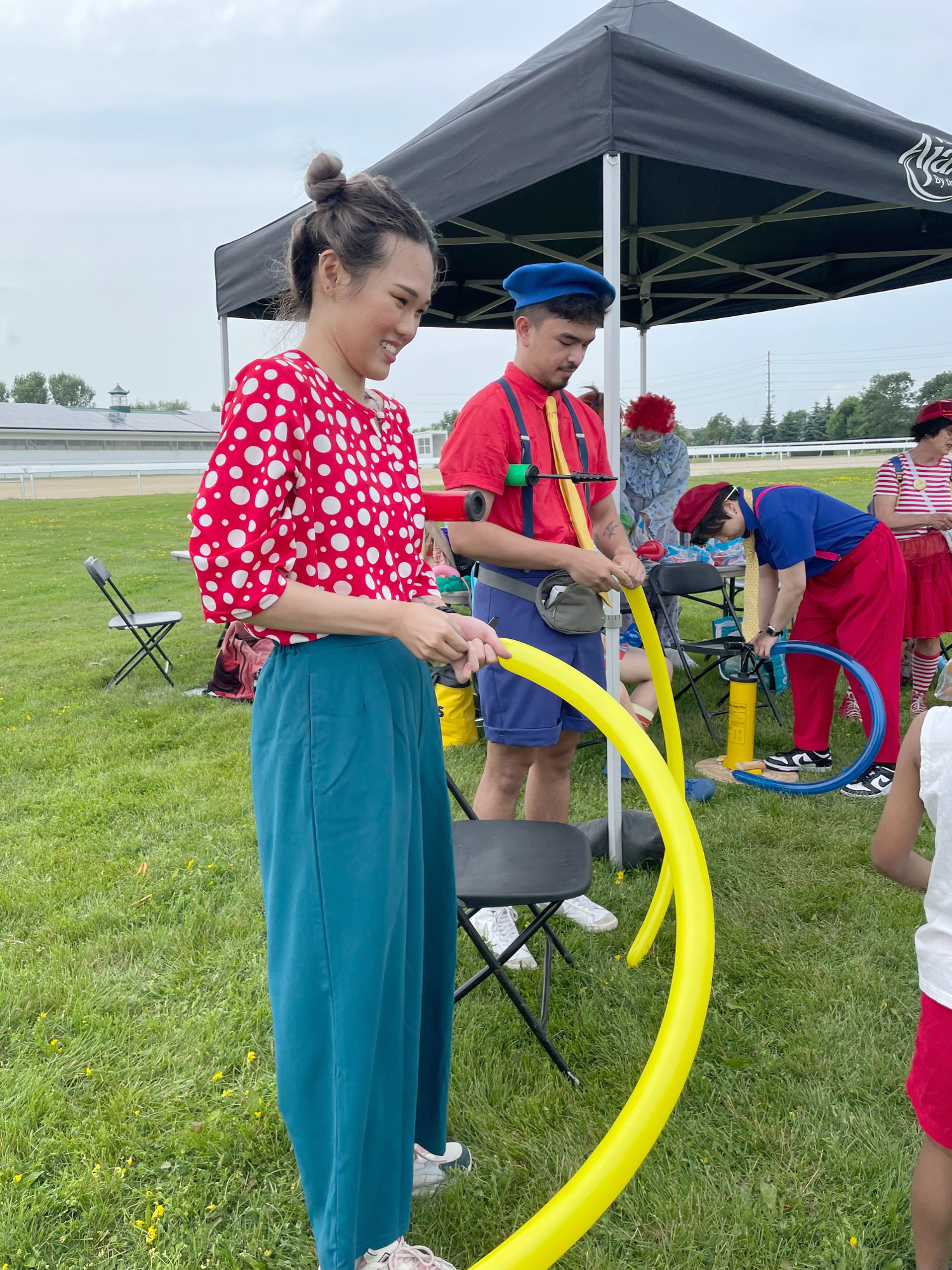 Scarborough Corp of Clowns, 2023 Ajax-Pickering Canada Day Jul 01, Kay, RR, Junebug, Jay, Tripper