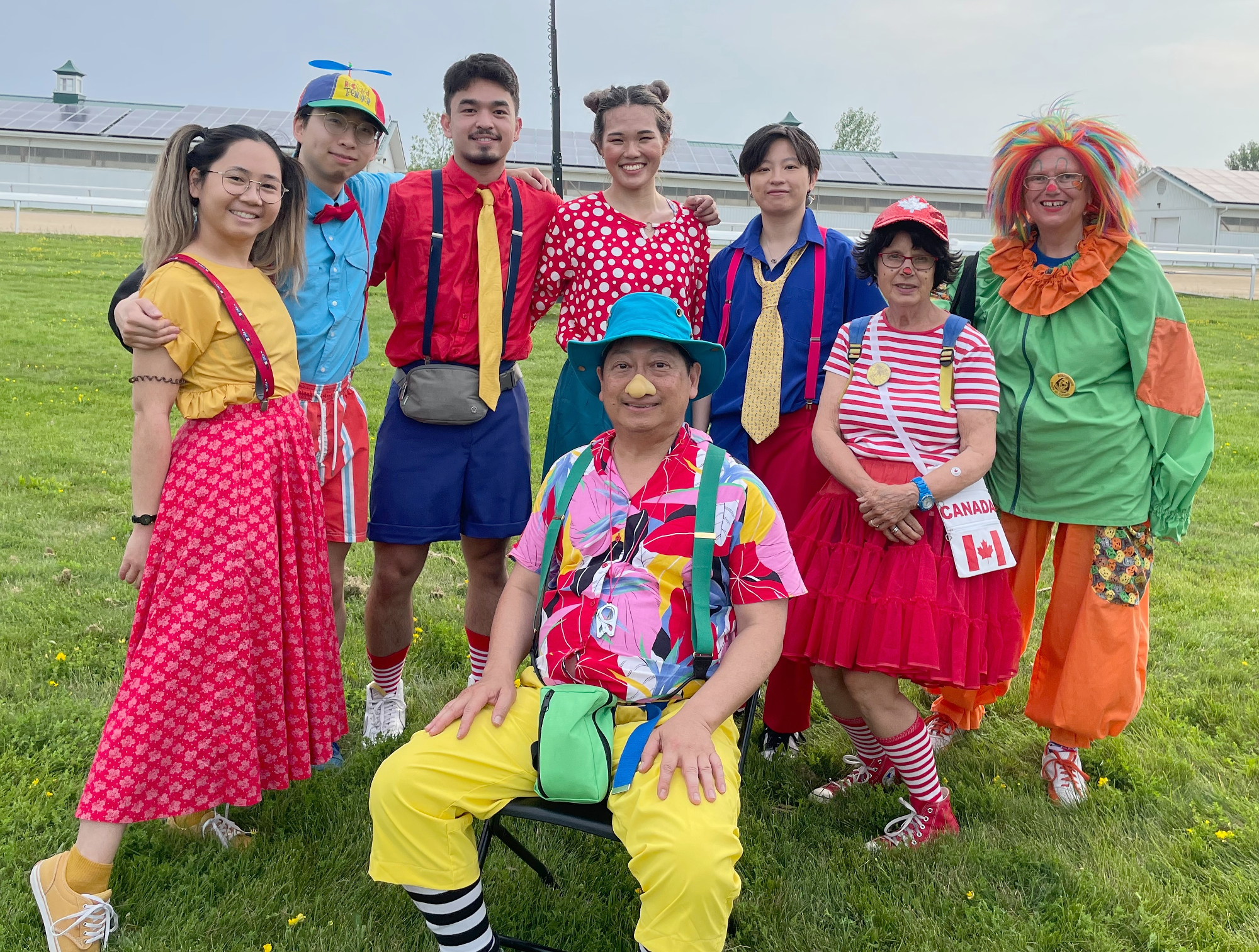 Scarborough Corp of Clowns, 2023 Ajax-Pickering Canada Day Jul 01, Big Weed, M2, RR, Kay, Deigo, Jay, Tripper, Pumpkin