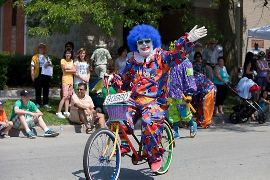 Bob riding in the Highland Creek Heritage Festival parade, Saturday, June 18, 2011 Photo/MATTHEW SHERWOOD, The Record, Scarborough Corp of Clowns, Toronto, Scarborough, Canada