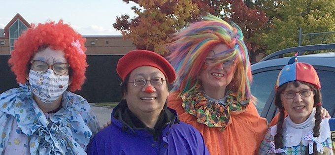 2022 Ajax-Pickering Pumpkinville, Oct 15, Scarborough Corp of Clowns, Junebug, Deigo, Pumpkin, Tripper