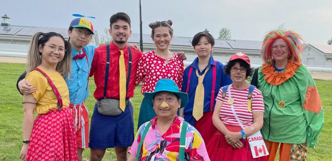 Scarborough Corp of Clowns, 2023 Ajax-Pickering Canada Day Jul 01, Big Weed, M2, RR, Kay, Deigo, Jay, Tripper, Pumpkin